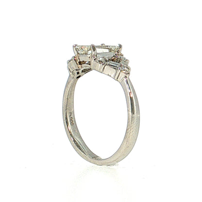 1.26 Emerald Cut Diamond Engagement Ring Platinum