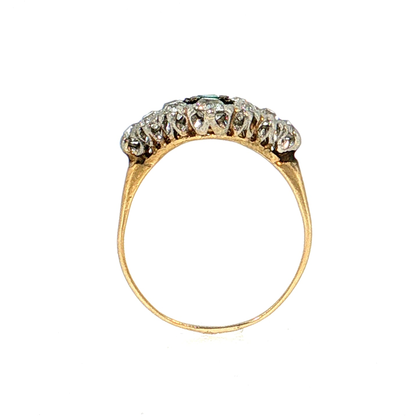 .36 Antique Edwardian Emerald Cocktail Ring 14k Platinum