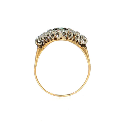 .36 Antique Edwardian Emerald Cocktail Ring 14k Platinum