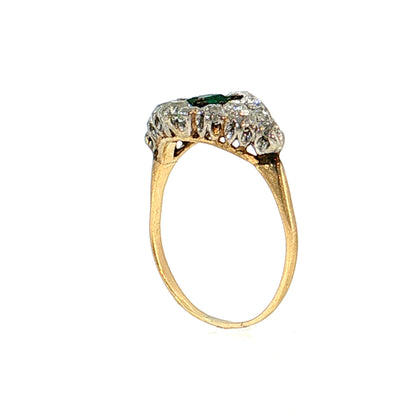 .36 Antique Edwardian Emerald Cocktail Ring 14k Platinum