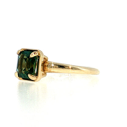 2.04 Asscher Sapphire Solitaire Engagement Ring 14k