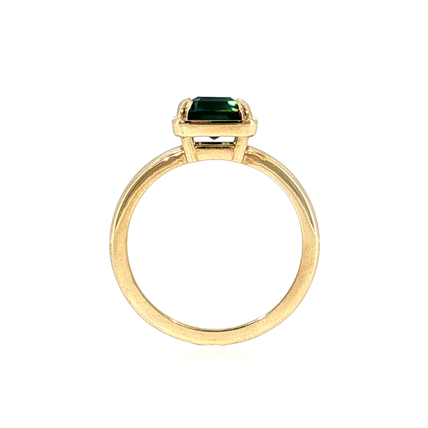 2.04 Asscher Sapphire Solitaire Engagement Ring 14k