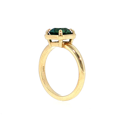 2.04 Asscher Sapphire Solitaire Engagement Ring 14k