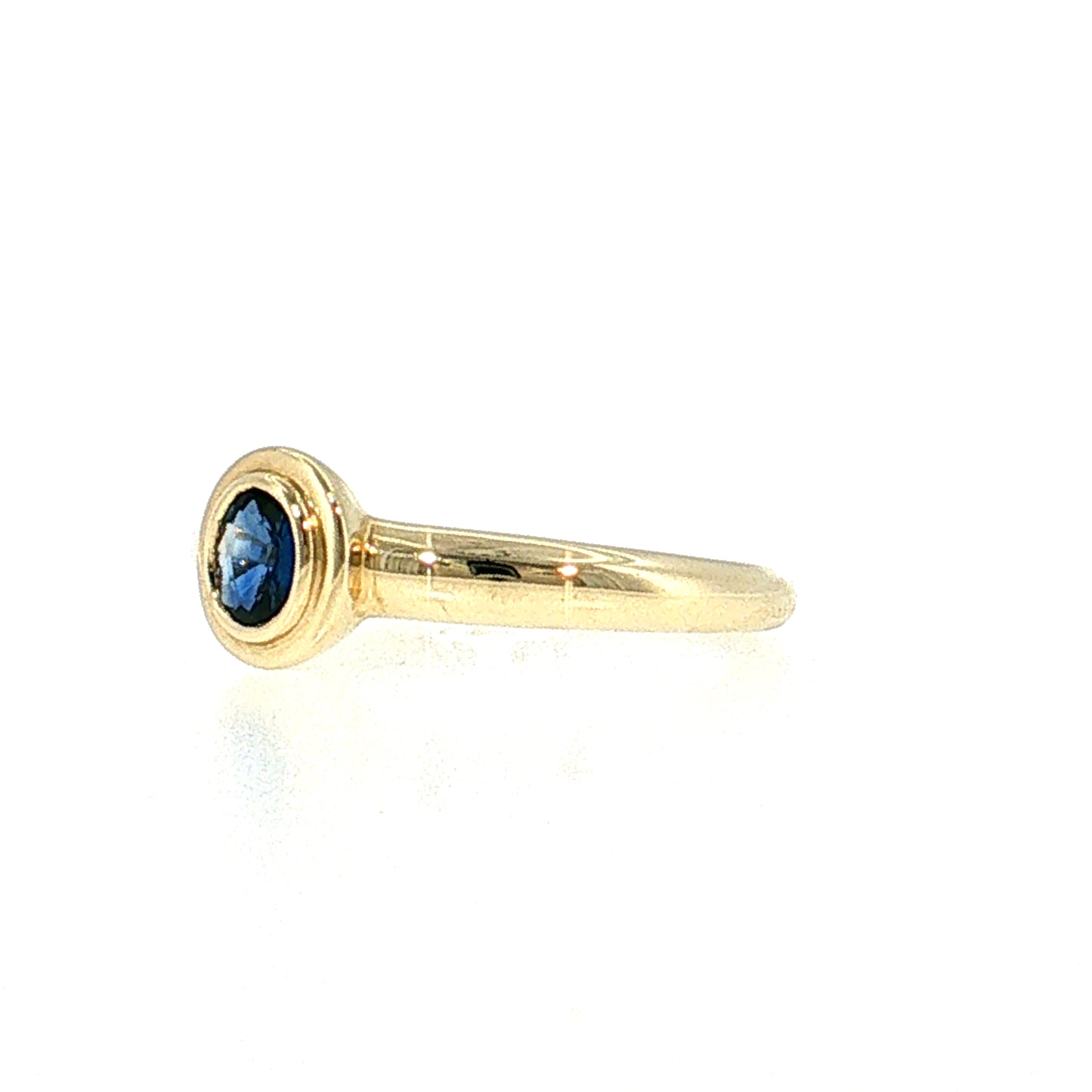 .45 Oval Blue Sapphire Solitaire Ring 14k