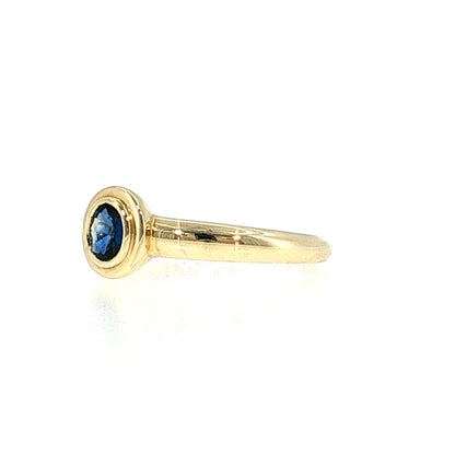.45 Oval Blue Sapphire Solitaire Ring 14k