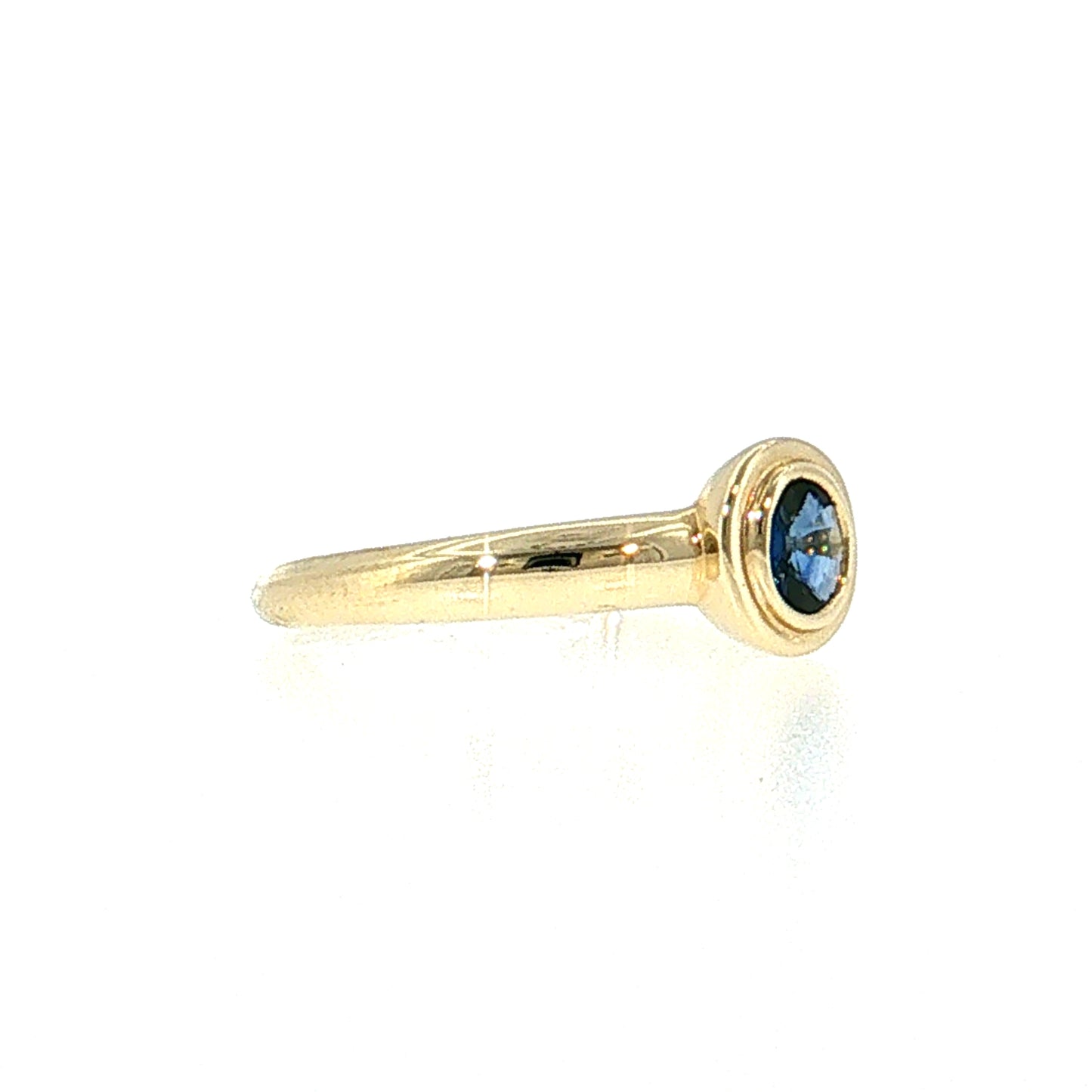 .45 Oval Blue Sapphire Solitaire Ring 14k