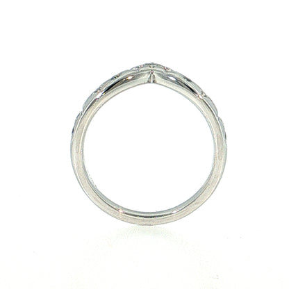 Diamond Contoured Wedding Band 14k White Gold