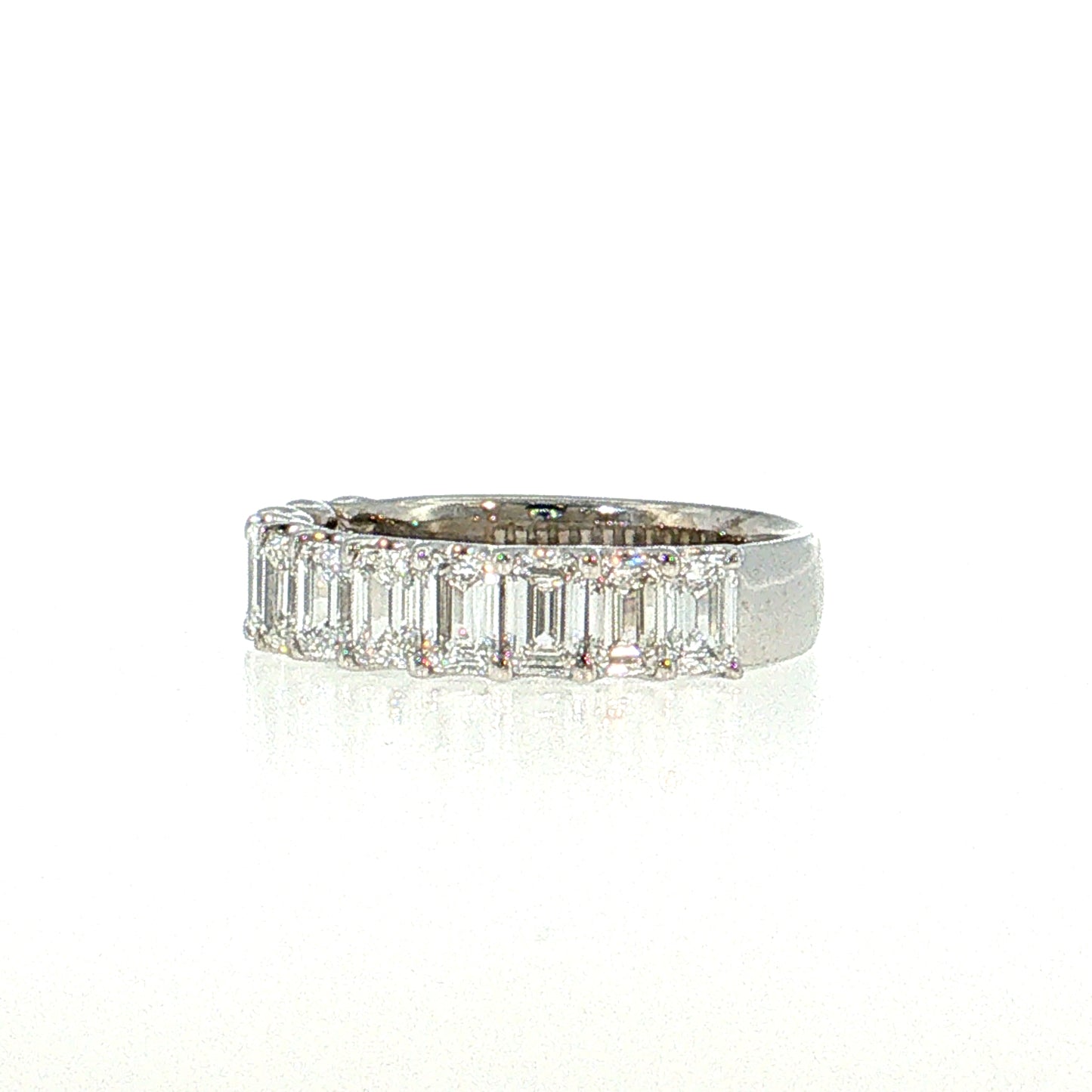 2.20 Baguette Diamond Half-Eternity Band 18k White Gold