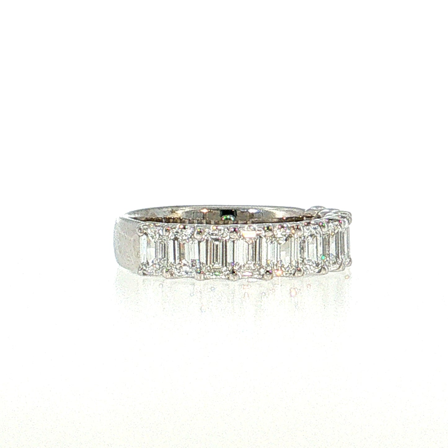 2.20 Baguette Diamond Half-Eternity Band 18k White Gold