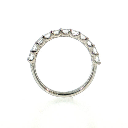 2.20 Baguette Diamond Half-Eternity Band 18k White Gold