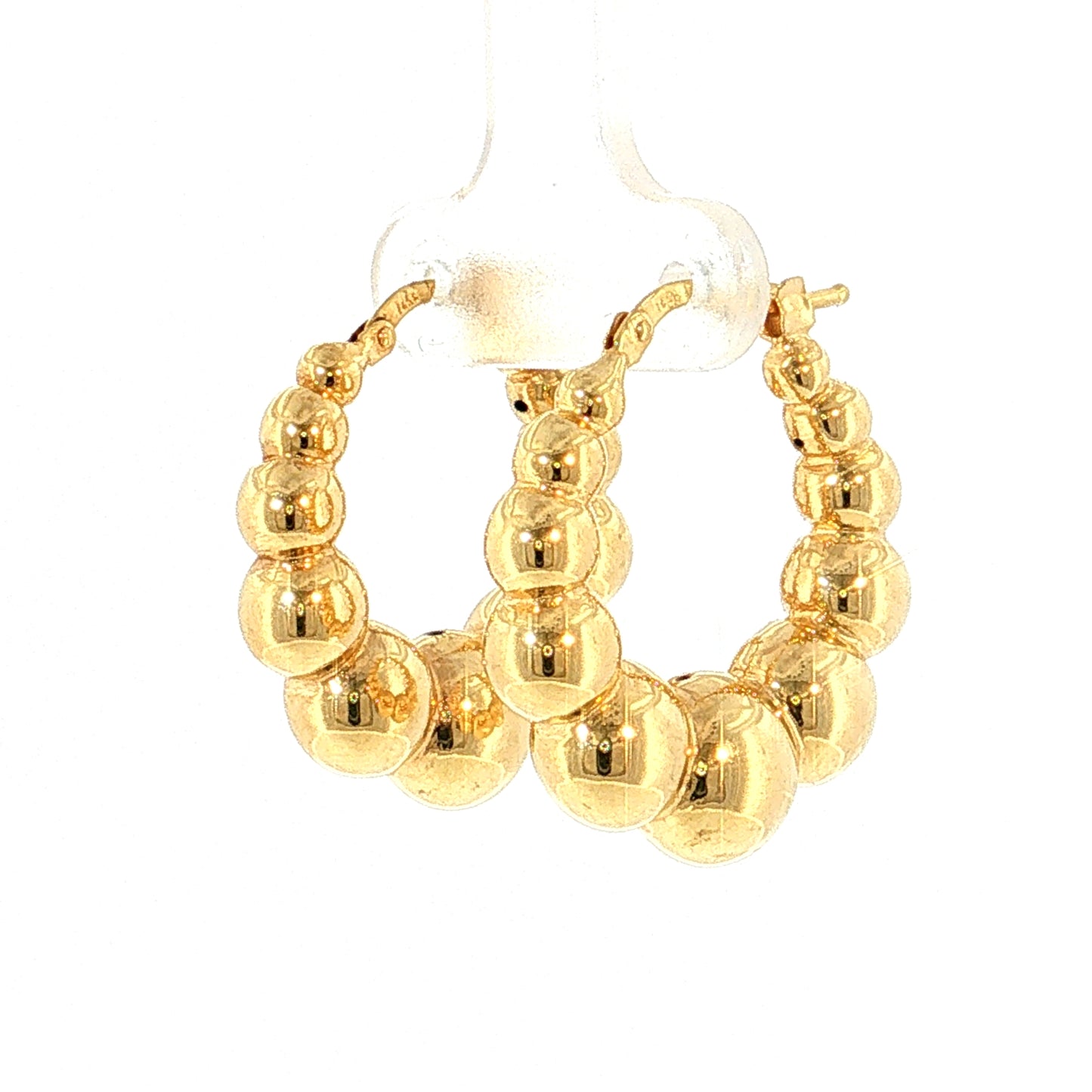 Bubble Hoop Earrings 14k Yellow Gold