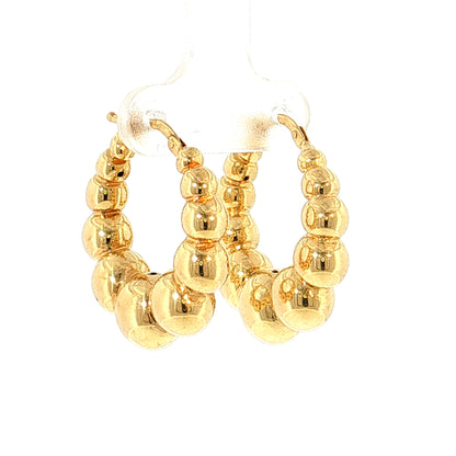 Bubble Hoop Earrings 14k Yellow Gold