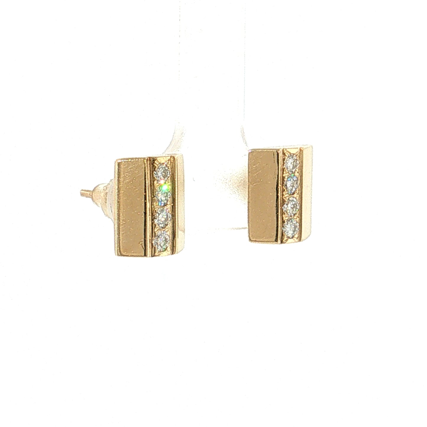 .32 Geometric Diamond Stud Earrings 14k