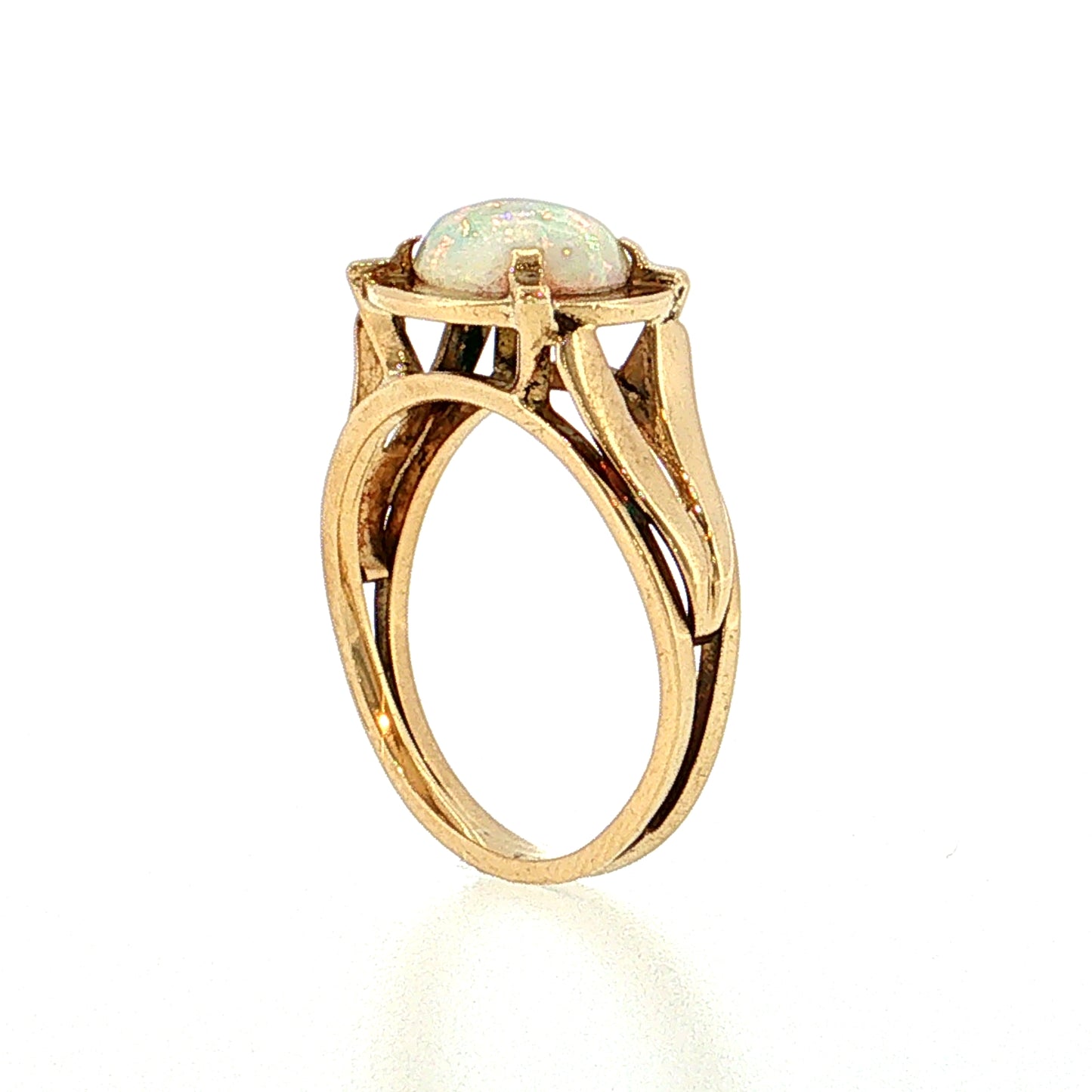 1.25 Opal Cocktail Ring 14k Yellow Gold