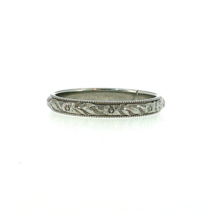 Antique Men's Art Deco Orange Blossom Wedding Band 18k