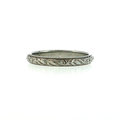 Antique Men's Art Deco Orange Blossom Wedding Band 18k