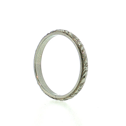 Antique Men's Art Deco Orange Blossom Wedding Band 18k