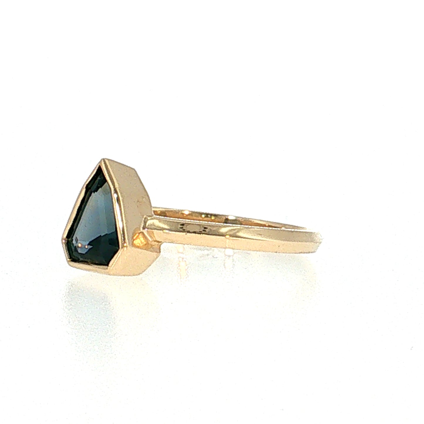 1.24 Shield Sapphire Solitaire Engagement Ring 14k