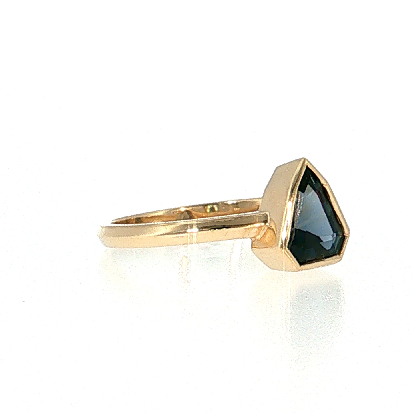 1.24 Shield Sapphire Solitaire Engagement Ring 14k