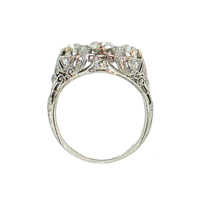 .95 Antique Art Deco Diamond Engagement Ring Platinum