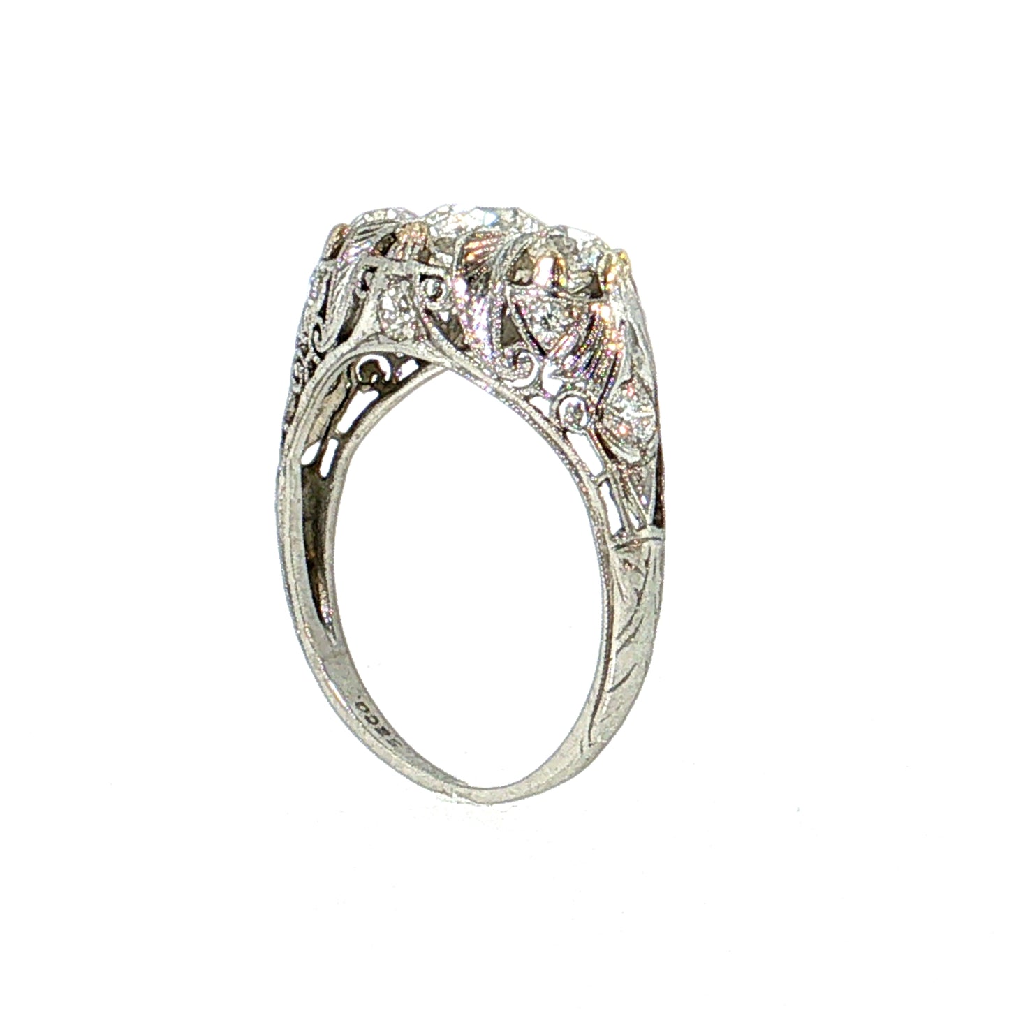 .95 Antique Art Deco Diamond Engagement Ring Platinum
