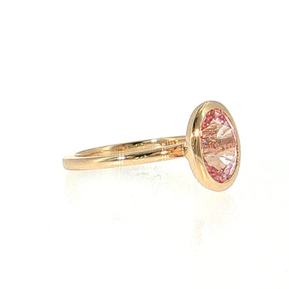 2.71 Padparadscha Sapphire Solitaire Engagement Ring 14k Rose Gold