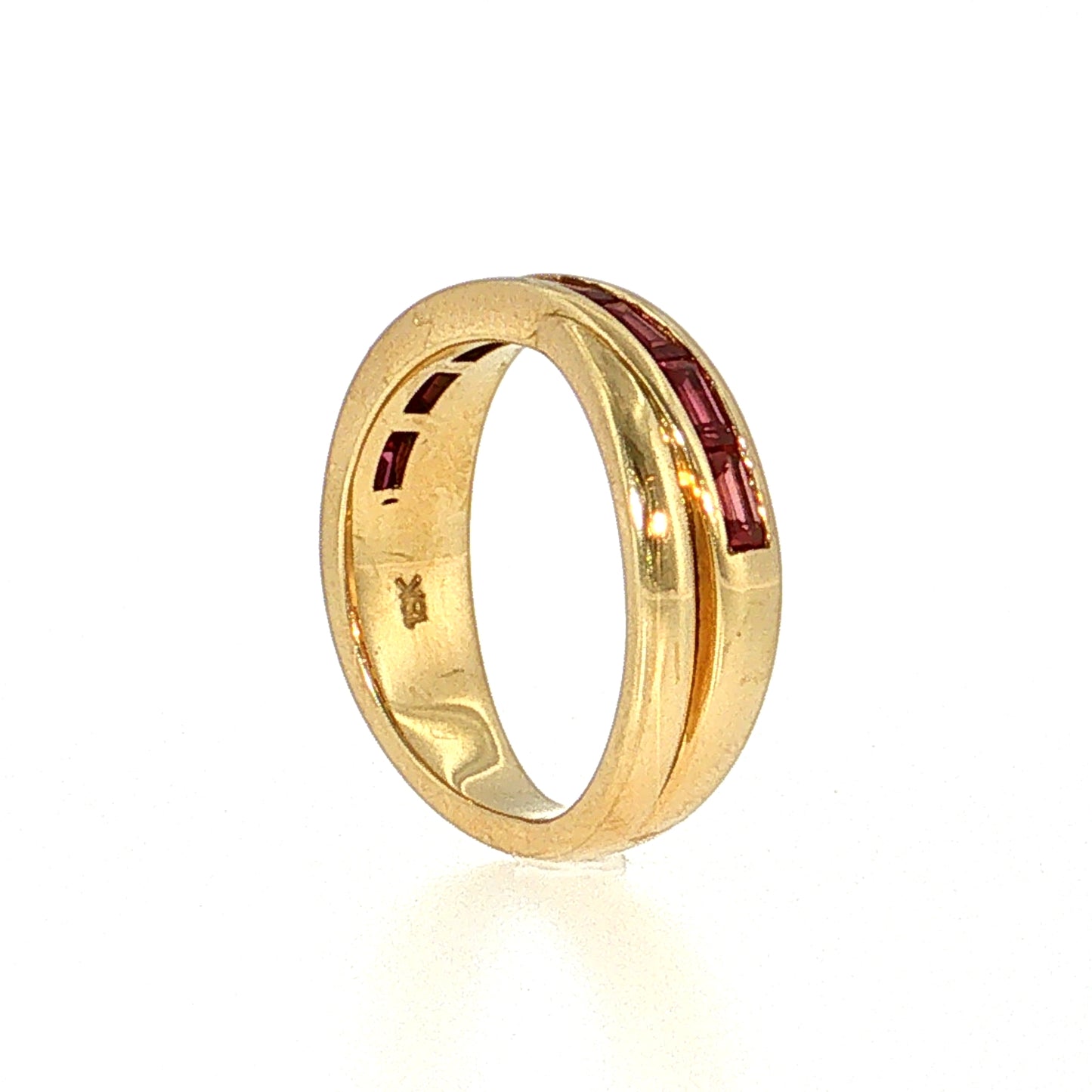 Ruby Baguette Bypass Stacking Ring 18k