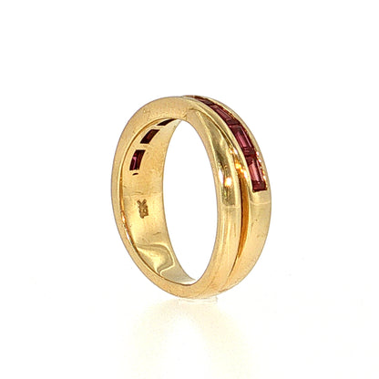 Ruby Baguette Bypass Stacking Ring 18k
