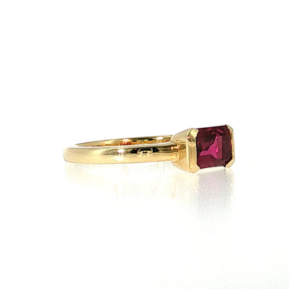 1.24 Emerald Cut Ruby Solitaire Ring 18k