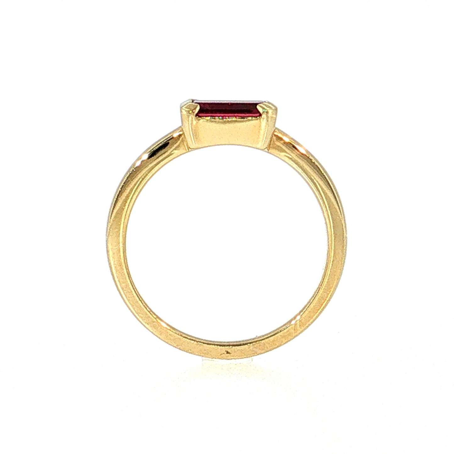 1.24 Emerald Cut Ruby Solitaire Ring 18k
