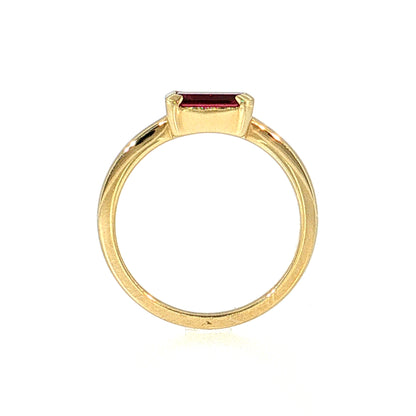 1.24 Emerald Cut Ruby Solitaire Ring 18k