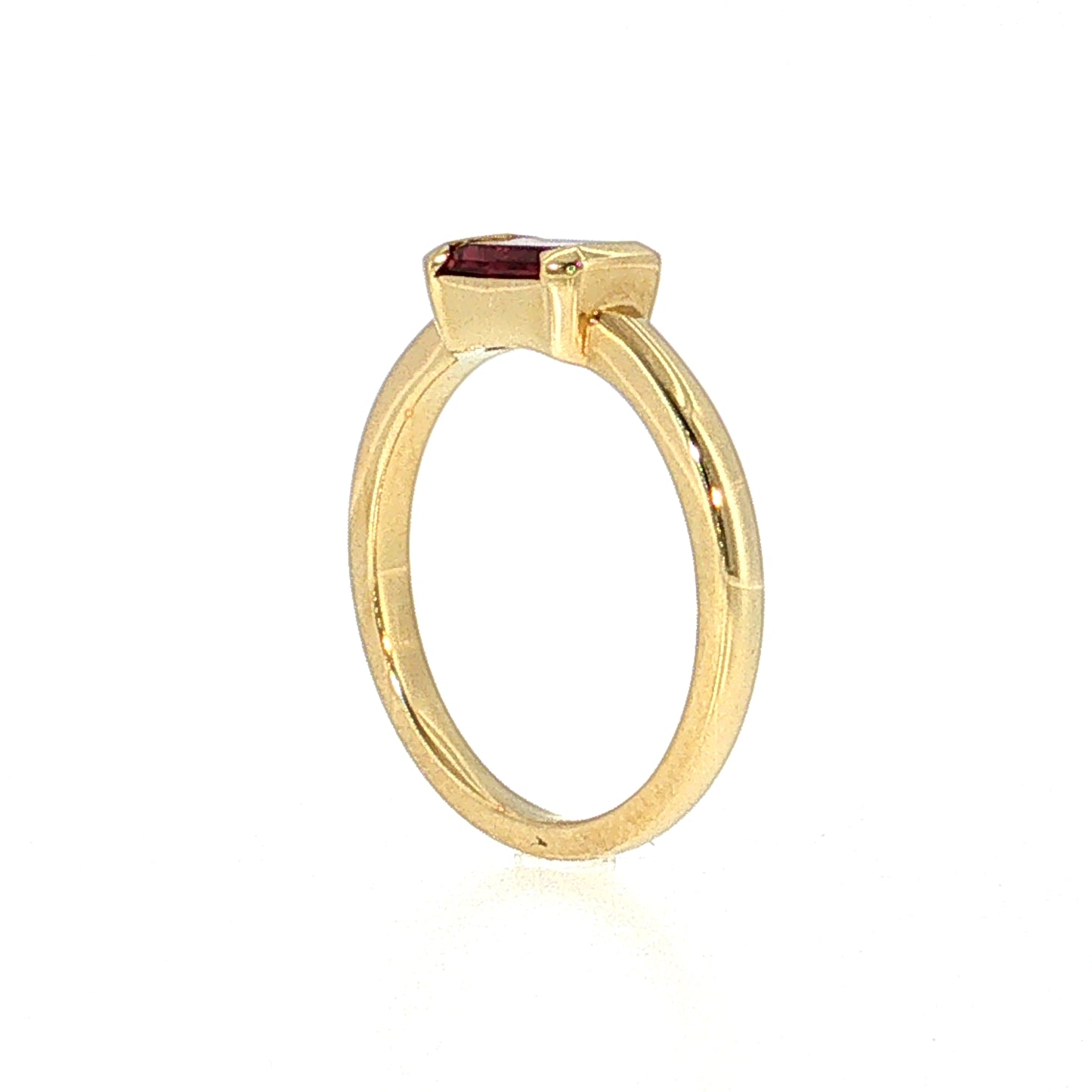 1.24 Emerald Cut Ruby Solitaire Ring 18k