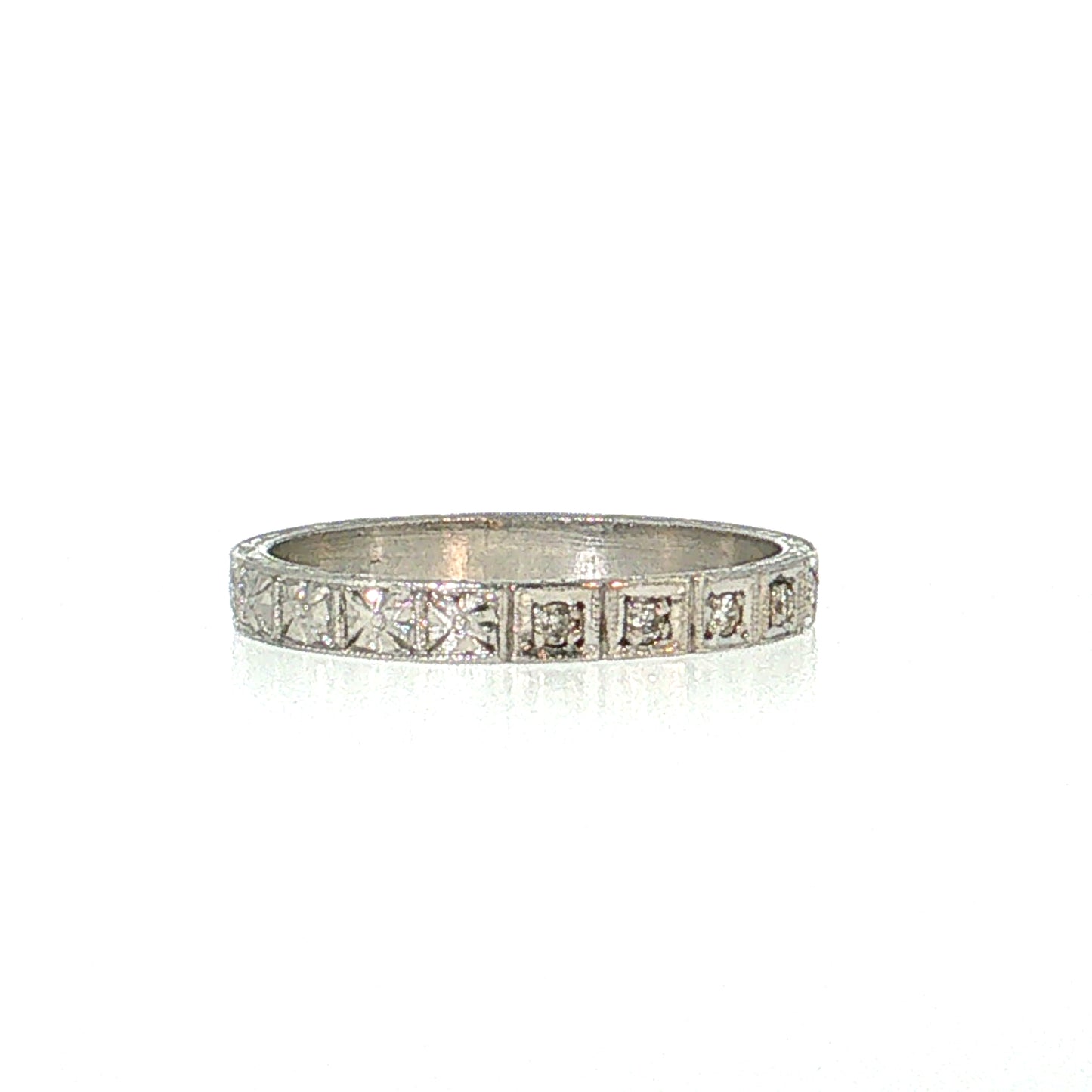 Antique Art Deco Diamond Wedding Band Platinum