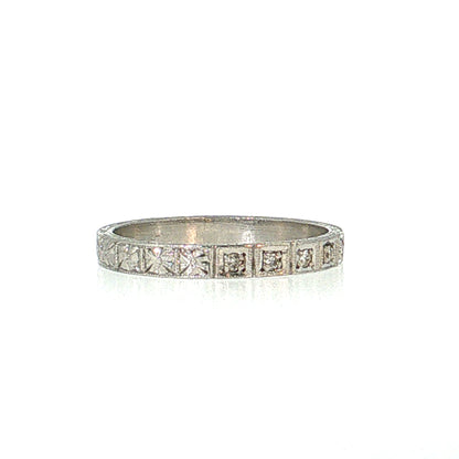Antique Art Deco Diamond Wedding Band Platinum
