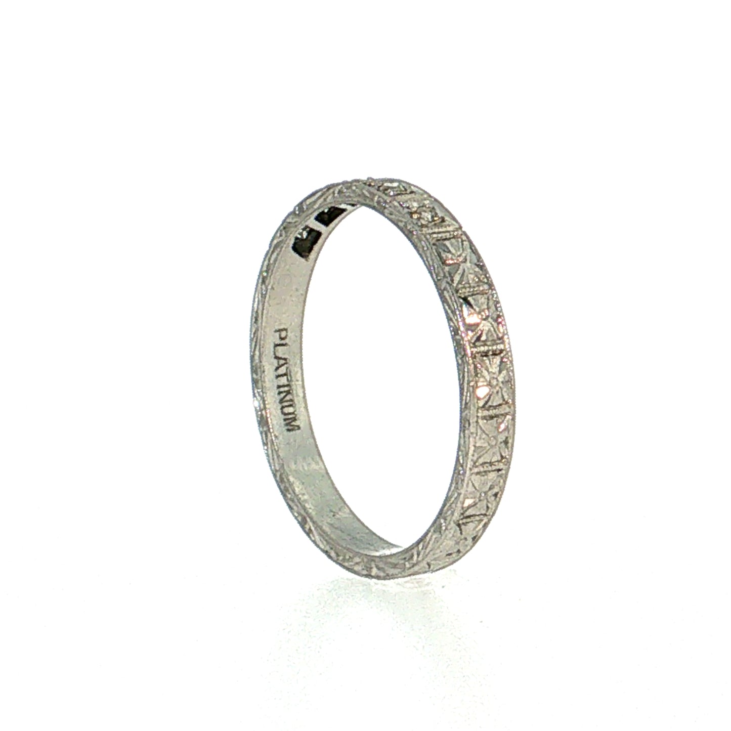 Antique Art Deco Diamond Wedding Band Platinum