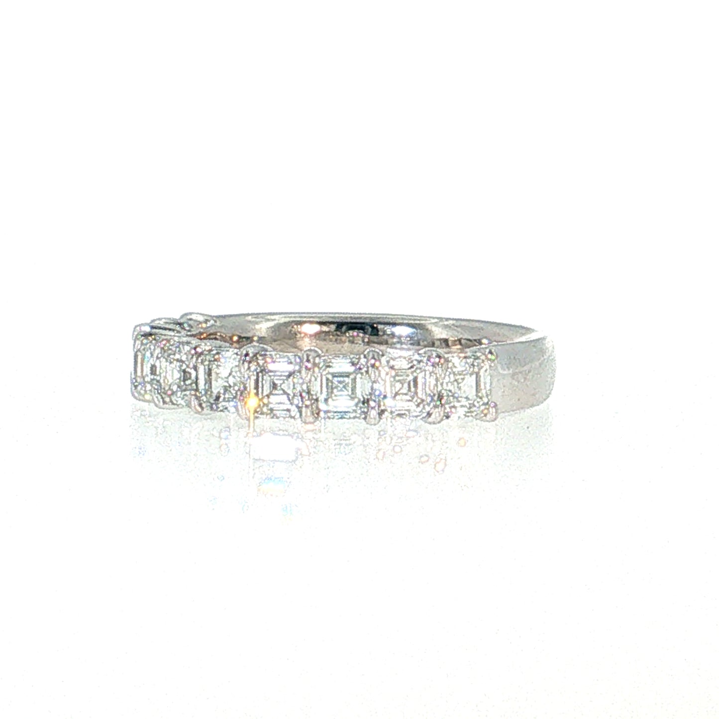 1.65 Asscher Diamond Half-Eternity Band 18k White Gold
