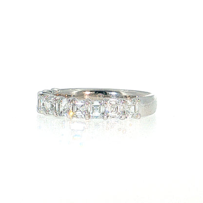 1.65 Asscher Diamond Half-Eternity Band 18k White Gold