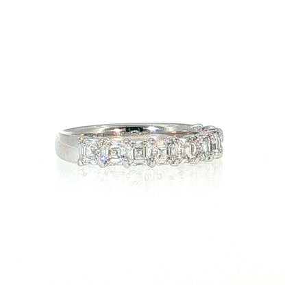 1.65 Asscher Diamond Half-Eternity Band 18k White Gold