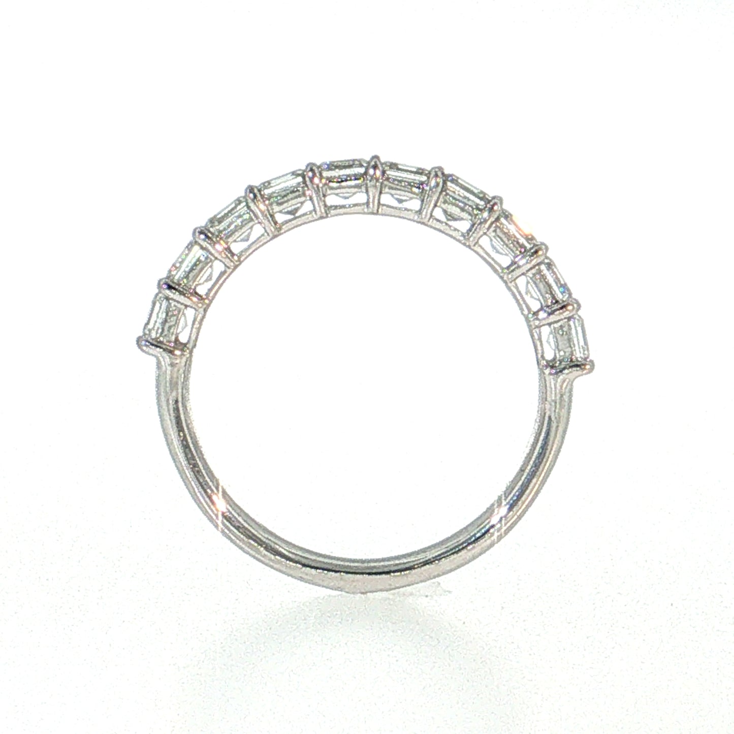 1.65 Asscher Diamond Half-Eternity Band 18k White Gold