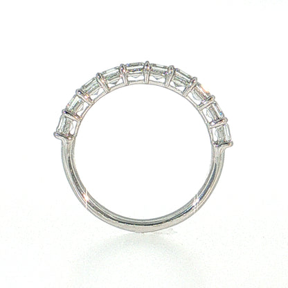 1.65 Asscher Diamond Half-Eternity Band 18k White Gold
