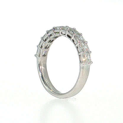1.65 Asscher Diamond Half-Eternity Band 18k White Gold