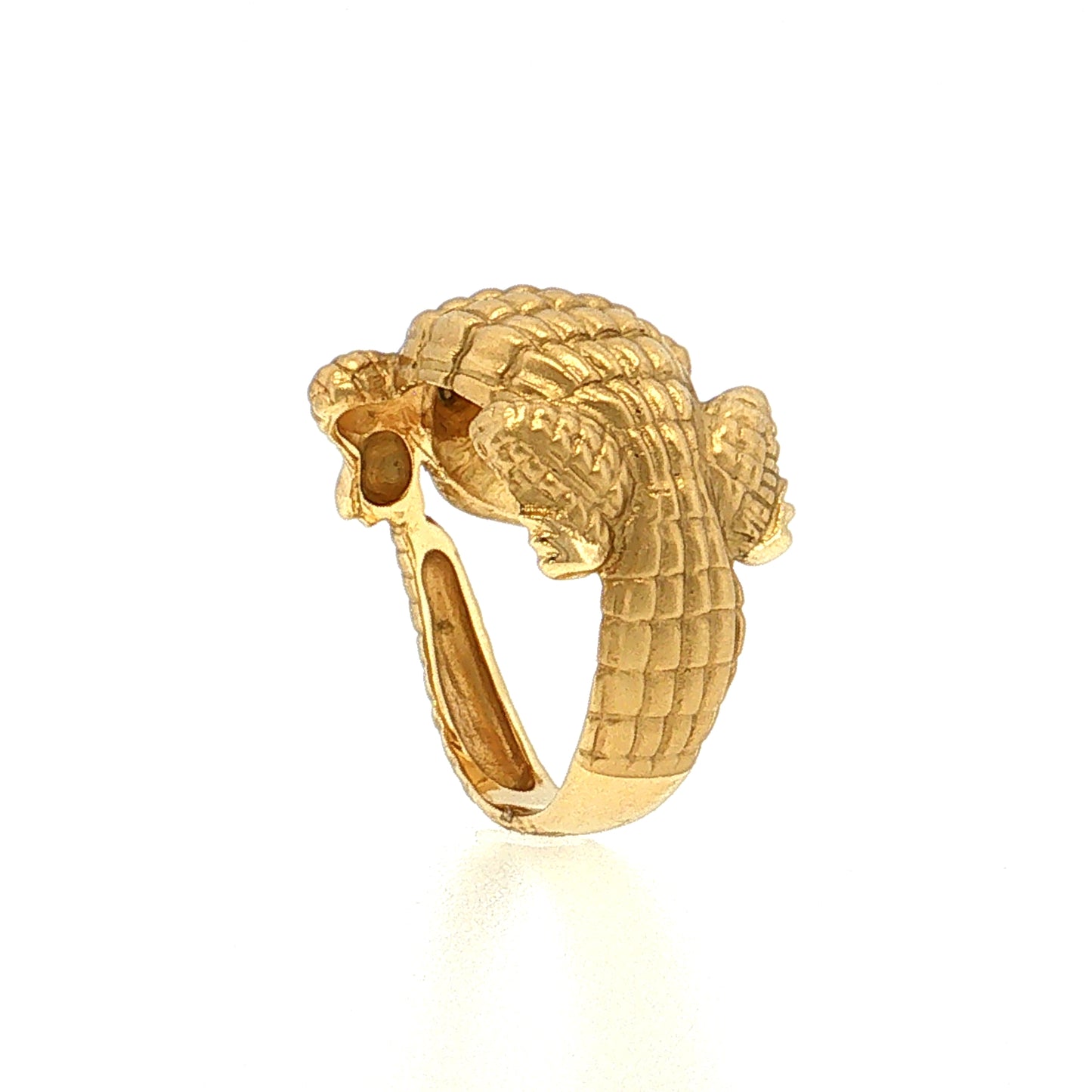 Diamond Alligator Cocktail Ring 18k Yellow Gold