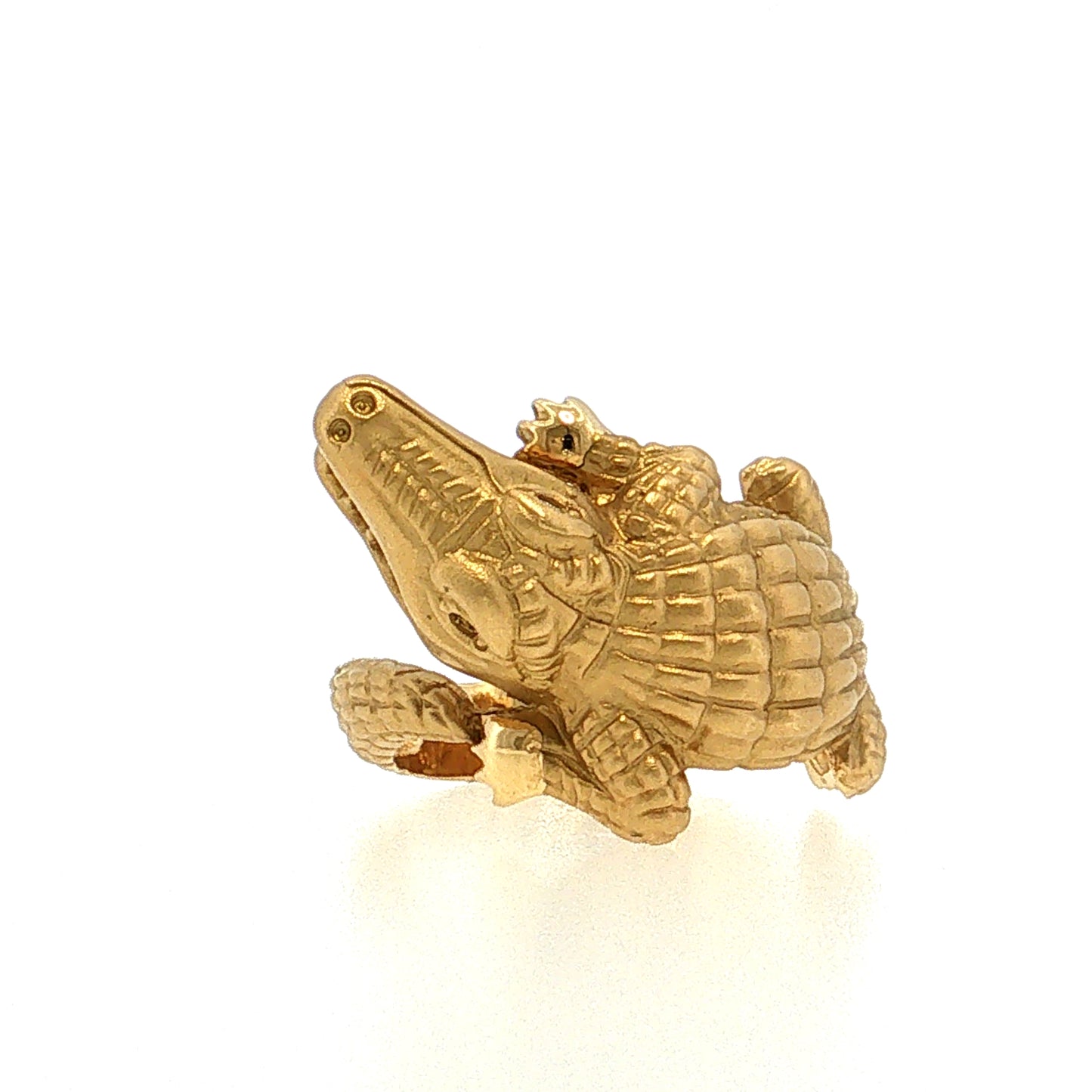 Diamond Alligator Cocktail Ring 18k Yellow Gold