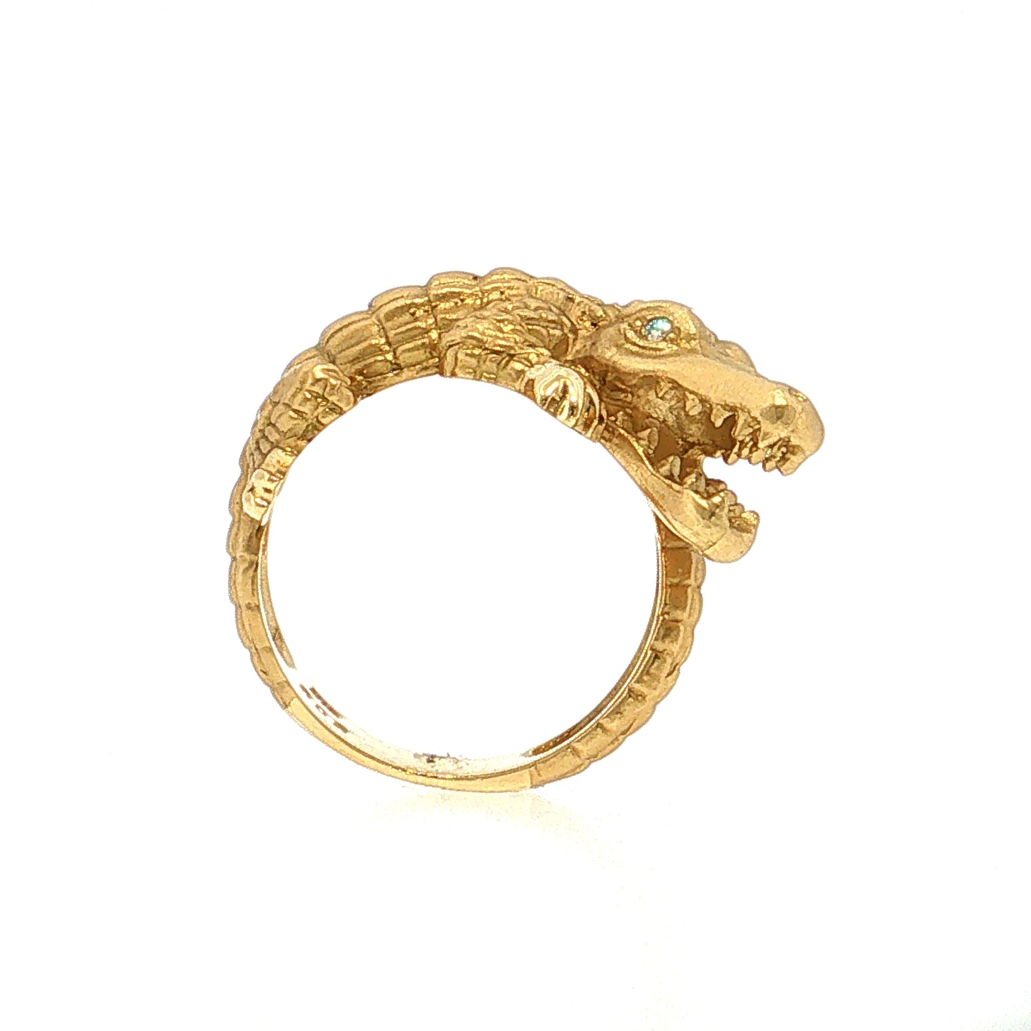 Diamond Alligator Cocktail Ring 18k Yellow Gold