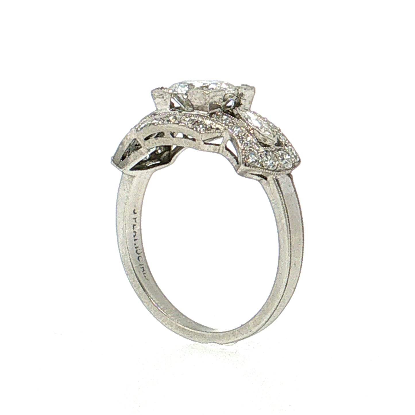 .92 Art Deco Old European Diamond Engagement Ring Platinum