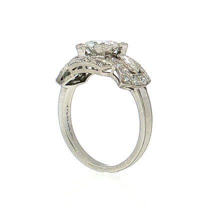 .92 Art Deco Old European Diamond Engagement Ring Platinum