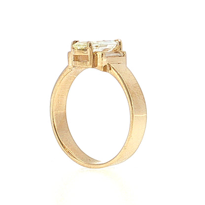 1.03 Oval Diamond Three Stone Engagement Ring 14k