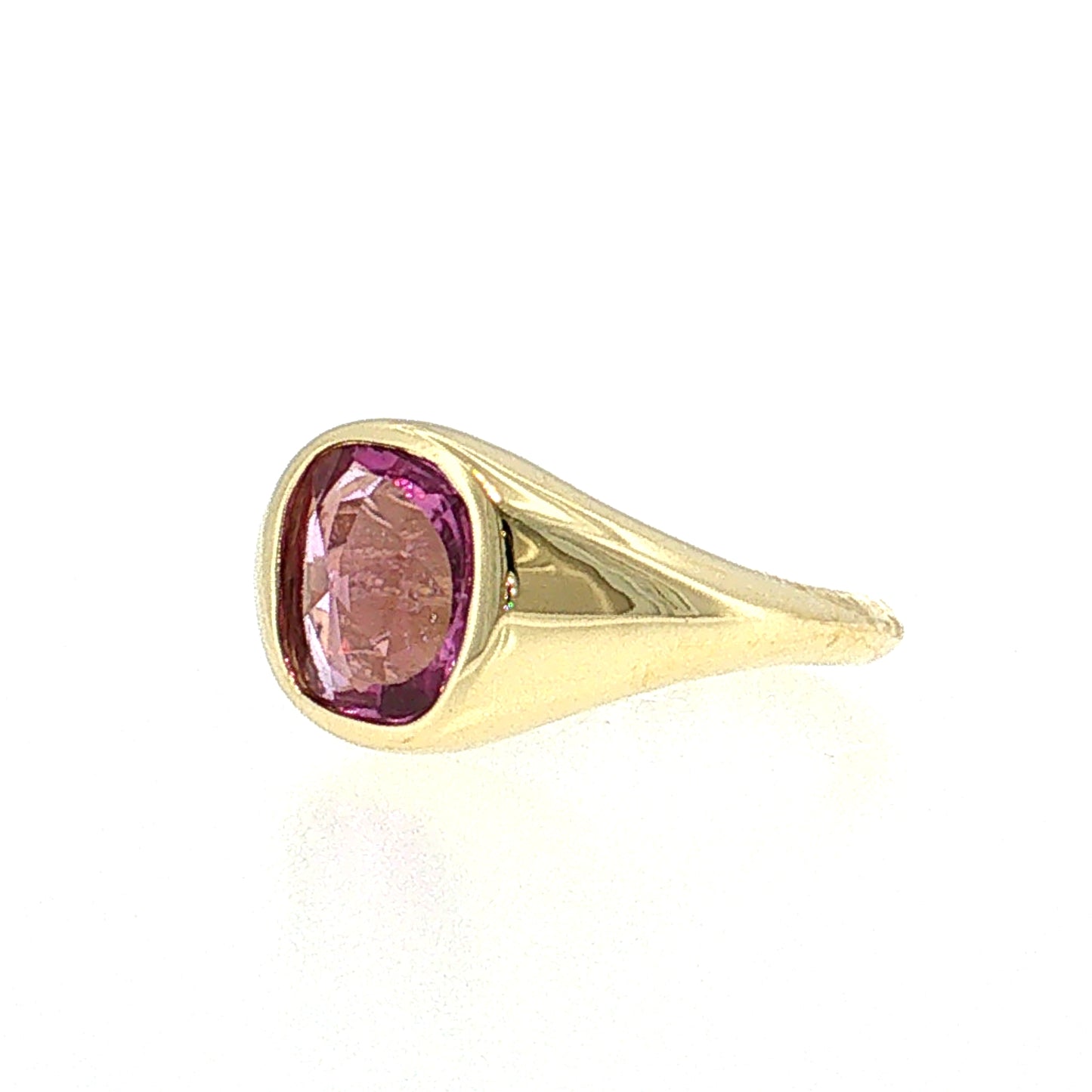 1.50 Cushion Rose Cut Pink Sapphire Ring 18k