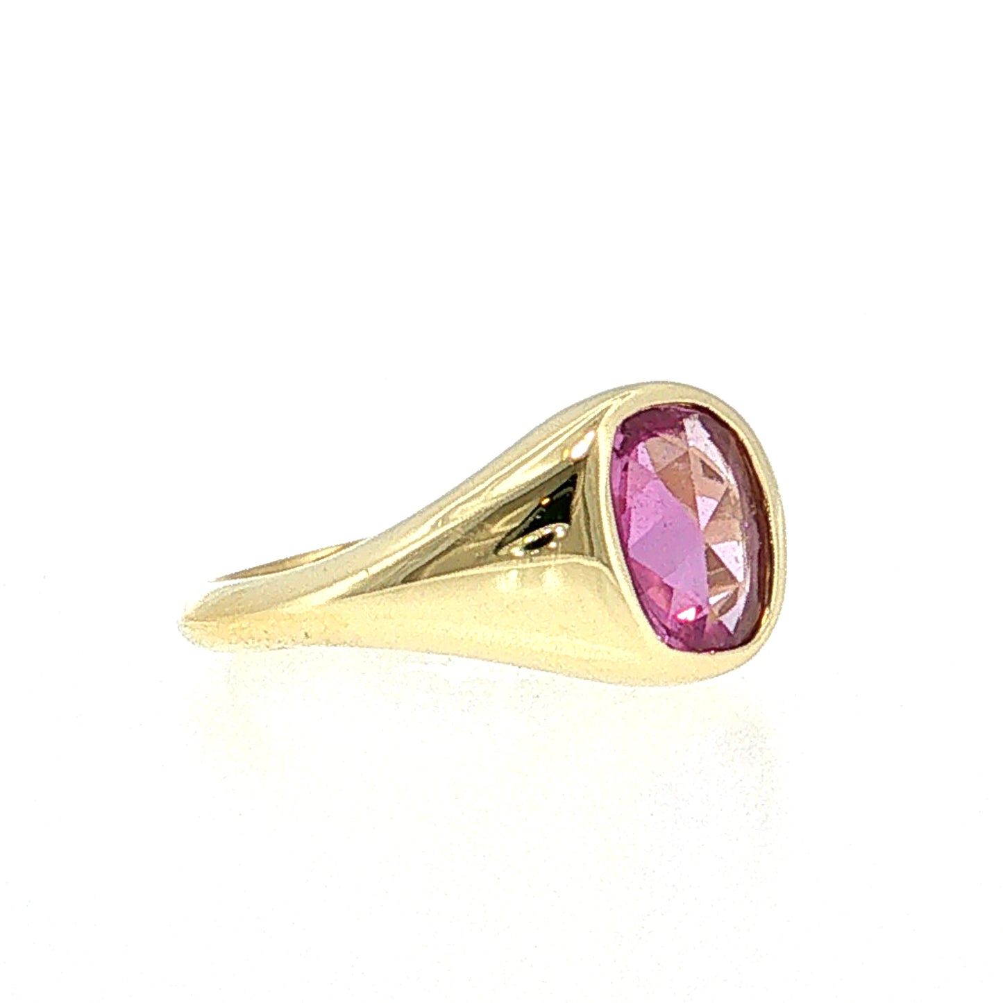 1.50 Cushion Rose Cut Pink Sapphire Ring 18k