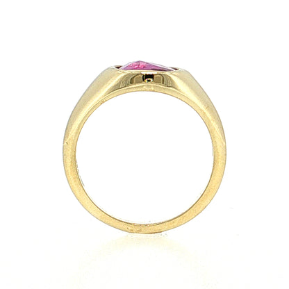 1.50 Cushion Rose Cut Pink Sapphire Ring 18k